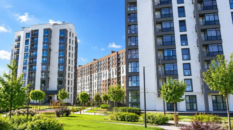 Residential district in Lutsk with a mini park